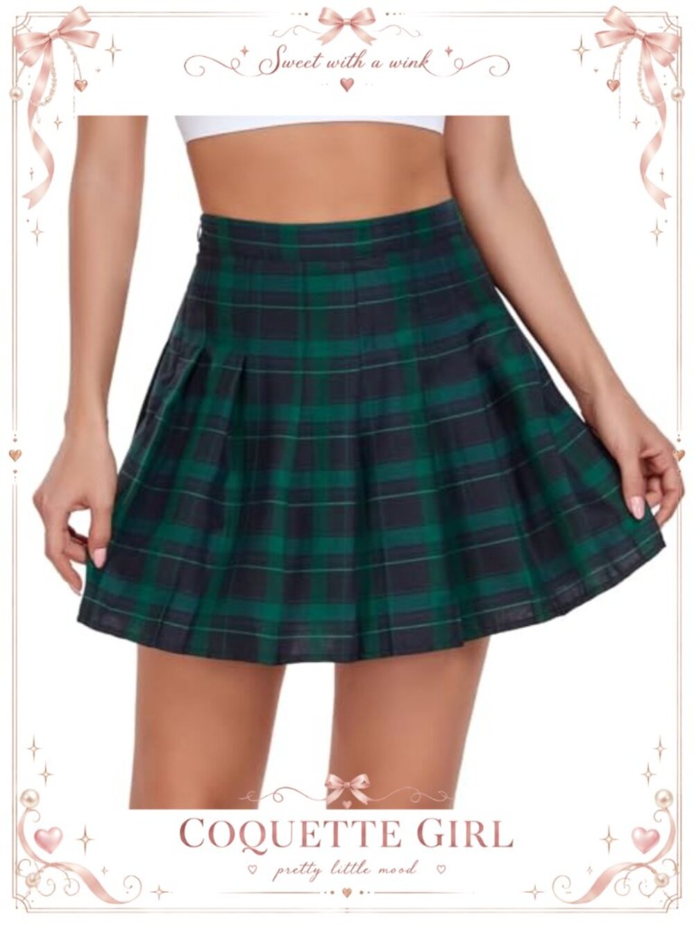 High Waisted Pleated Tennis Skort with Shorts Elastic Waist Mini Skirt